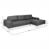 Buy Design Corner Sofa (5 seats) - Left Angle - Fabric Dark grey 26730 home delivery