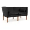 Buy Design Sofa 2214 (2 seats) - Faux Leather Black 13918 - prices