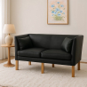 Buy Sofa Design 2214 - 2 seater - Vegan Leather Black 13918 at MyFaktory