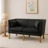 Buy Design Sofa 2214 (2 seats) - Faux Leather Black 13918 - in the UK