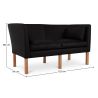 Buy Design Sofa 2214 (2 seats) - Faux Leather Black 13918 - prices