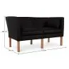 Buy Design Sofa 2214 (2 seats) - Faux Leather Black 13918 - in the UK