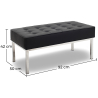 Buy Kanel Bench (2 seats) - Premium Leather Black 13214 in the United Kingdom