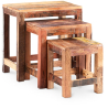 Buy 3 Vintage low recycled wooden stackable tables - Seaside Multicolour 58507 - in the UK