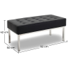 Buy Kanel Bench (2 seats) - Faux Leather Black 13213 in the United Kingdom