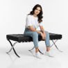 Buy City Ottoman (2 seats) - Premium Leather Black 13226 at MyFaktory