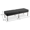 Buy Kanel Bench (3 seats) - Premium Leather Black 13217 in the United Kingdom