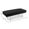 Buy City Bench (2 seats) - Premium Leather Black 13220 in the United Kingdom