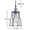 Buy Retro Ceiling Lamp - Cage Design Pendant Lamp - Jula Black 50867 in the United Kingdom