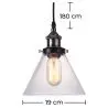 Buy Edison Small Crystal Lampshade Pendant Lamp - Carbon Steel Bronze 50874 home delivery