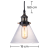 Buy Edison Small Crystal Lampshade Pendant Lamp - Carbon Steel Bronze 50874 in the United Kingdom