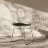 Buy Dining Chair in Steel – Grid Design with Cushion – Wiren  Black 16450 in the United Kingdom