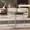 Buy Dining Chair in Steel – Grid Design with Cushion – Wiren  Black 16450 - in the UK