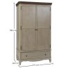 Buy Country Chic Wardrobe - Waxed Wood Beige 29247 in the United Kingdom