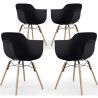 Buy Dining Chair - Scandinavian Design - Wooden Legs - Pack of 4 - Skandiva Black 51346 - prices