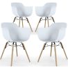 Buy Dining Chair - Scandinavian Design - Wooden Legs - Pack of 4 - Skandiva White 51346 - in the UK