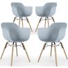 Buy Dining Chair - Scandinavian Design - Wooden Legs - Pack of 4 - Skandiva Light grey 51346 at MyFaktory