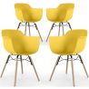 Buy Dining Chair - Scandinavian Design - Wooden Legs - Pack of 4 - Skandiva Yellow 51346 with a guarantee