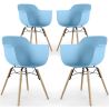 Buy Dining Chair - Scandinavian Design - Wooden Legs - Pack of 4 - Skandiva Light blue 51346 - in the UK