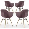 Buy Dining Chair - Scandinavian Design - Wooden Legs - Pack of 4 - Skandiva Taupe 51346 at MyFaktory