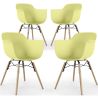 Buy Dining Chair - Scandinavian Design - Wooden Legs - Pack of 4 - Skandiva Pastel yellow 51346 home delivery