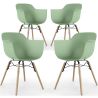 Buy Dining Chair - Scandinavian Design - Wooden Legs - Pack of 4 - Skandiva Pastel green 51346 with a guarantee