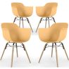 Buy Dining Chair - Scandinavian Design - Wooden Legs - Pack of 4 - Skandiva Pastel orange 51346 - in the UK