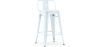 Buy Bistrot Metalix bar stool with small backrest - 60cm Grey blue 58409 with a guarantee