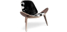Buy Design Armchair - Scandinavian Style - Upholstered in Pony - Luna Black pony 16775 - in the UK