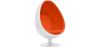 Buy Armchair Ele Chair - White Exterior - Fabric Orange 13192 in the United Kingdom