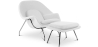 Buy Fauteuil Womb avec ottoman - Tissu White 16503 - prices