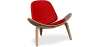 Buy Design Armchair - Scandinavian Armchair - Upholstered in Leather - Luna Red 16776 in the United Kingdom
