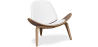 Buy Design Armchair - Scandinavian Armchair - Upholstered in Leather - Luna White 16776 - in the UK