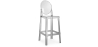 Buy Bar stool with backrest Victoire - 65cm - Design Transparent Grey transparent 58805 - prices