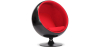 Buy Ballon Chair - Black Shell and Red Interior - Fabric Red 19537 - in the UK