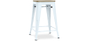 Buy Bistrot Metalix style stool - 61cm - Metal and Light Wood Grey blue 59696 - in the UK