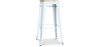 Buy Bistrot Metalix style stool - 76cm  - Metal and Light Wood Grey blue 59704 - in the UK