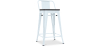 Buy Bistrot Metalix stool wooden and small backrest - 60cm Grey blue 59117 - prices