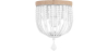Buy Boho Bali Style Wood and Beads Wall Lamp White 59831 - in the UK