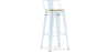 Buy Bistrot Metalix style bar stool with small backrest - 76 cm - Metal and Light Wood Grey blue 59694 at MyFaktory