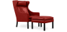 Buy 2204 Armchair with Matching Ottoman - Premium Leather Cognac 15450 in the United Kingdom