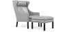 Buy 2204 Armchair with Matching Ottoman - Premium Leather Grey 15450 home delivery