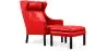 Buy 2204 Armchair with Matching Ottoman - Premium Leather Red 15450 with a guarantee