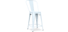 Buy Bistrot Metalix square bar stool with backrest - 60cm Grey blue 58410 - in the UK