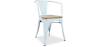 Buy Bistrot Metalix Chair with Armrest - Metal and Light Wood Grey blue 59711 home delivery