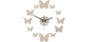 Buy Butterflies Wall Clock Mirror Silver 58206 - in the UK