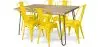 Buy Hairpin 150x90 Dining Table + X6 Bistrot Metalix Chair Yellow 59922 in the United Kingdom