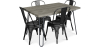 Buy Grey Hairpin 120x90 Dining Table + X4 Bistrot Metalix Chair Black 59923 - in the UK