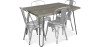 Buy Grey Hairpin 120x90 Dining Table + X4 Bistrot Metalix Chair Silver 59923 - prices