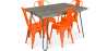 Buy Grey Hairpin 120x90 Dining Table + X4 Bistrot Metalix Chair Orange 59923 at MyFaktory